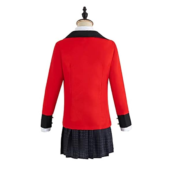 Anime Womens Yumeko Jabami Cosplay Kostuum Outfit Kakegurui Japanse School Meisje JK Uniform Jurk Volledige Set Halloween Party Dress Up Pakken met Pruik